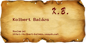 Kolbert Balázs névjegykártya