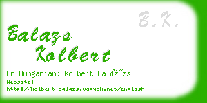 balazs kolbert business card